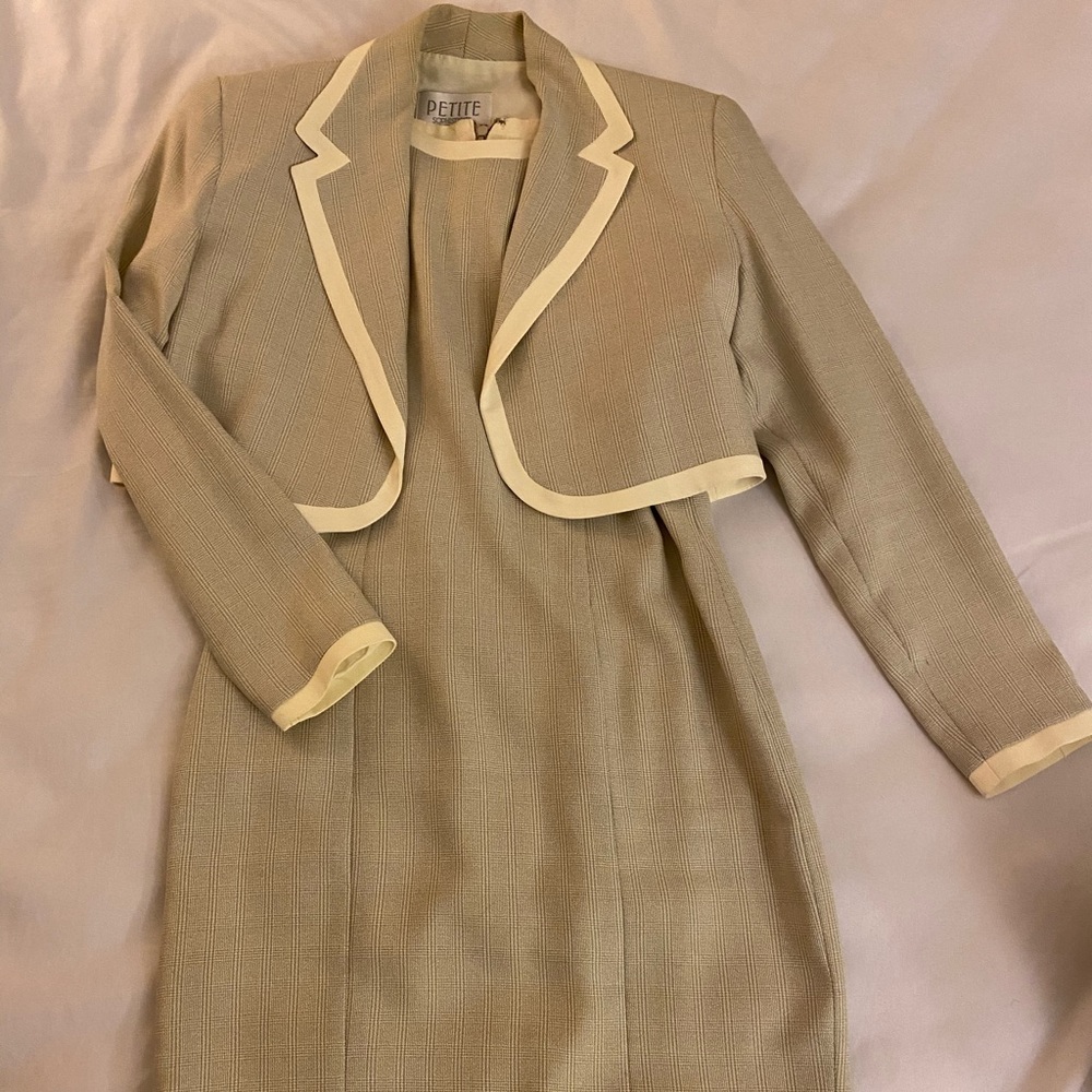 Check print dress and jacket set